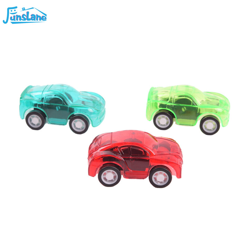 FL【ready stock】Pull Back Car Transparent Candy Color Vintage Mini Pull Back Car Model Kid Toys