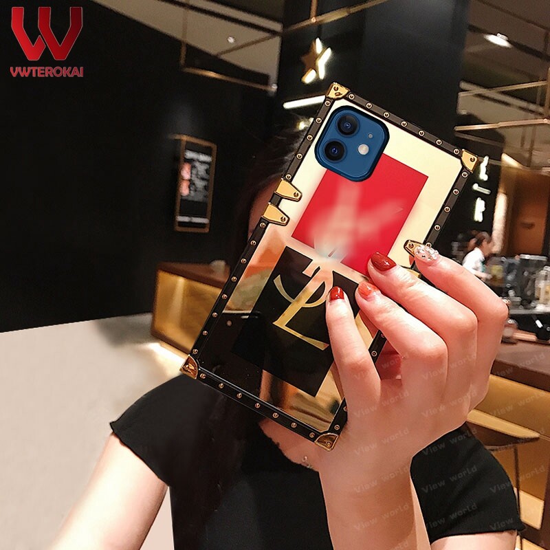 For Apple iphone 15 pro max 15 plus iPhone 12 Pro Max Iphone 13 Pro Max 11 Pro Max 7 Plus 8 Plus 6S Plus 6 Plus XR XS Max X Fashion Luxury Style  Retro PU Leather Phone Case Square Frame Back Cover