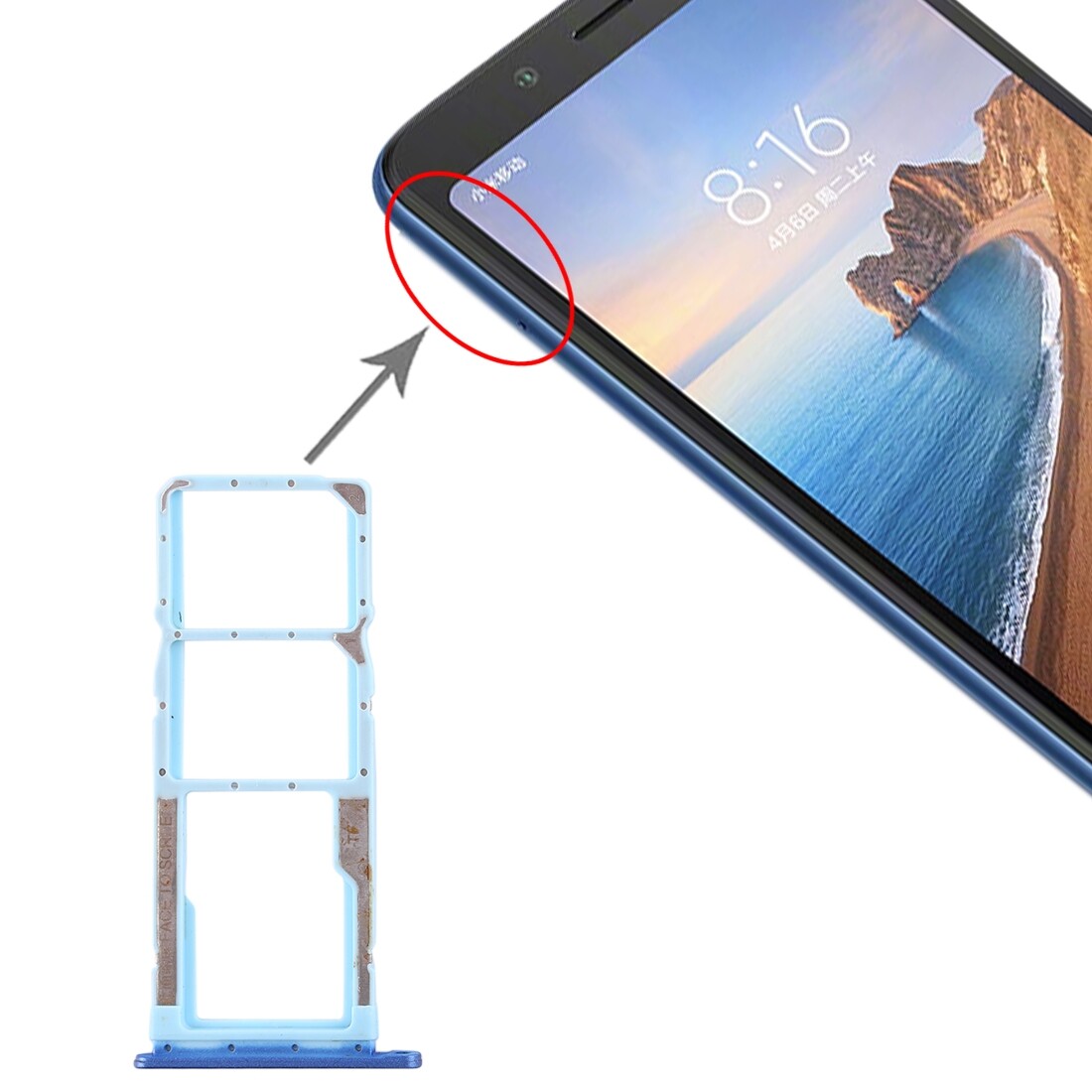 (Hàng Có Sẵn) Khay Thẻ SIM + Khay Thẻ SIM + Khay Thẻ Micro SD Cho Xiaomi Redmi 7A