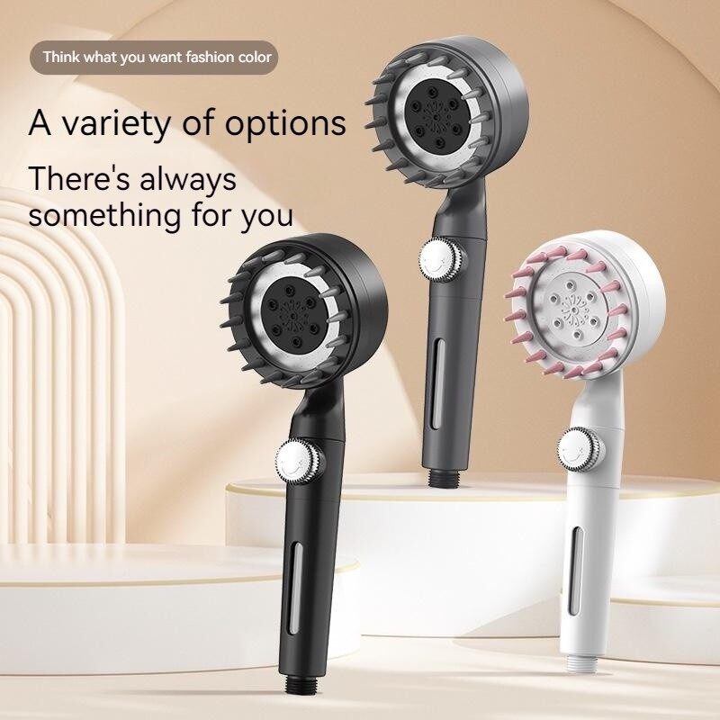 FLEWWER 4 in 1 / One-Click Water Stop Switch / Multi-Functional High Pressure Shower Head with Super Strong Rain Hose Holder 花洒