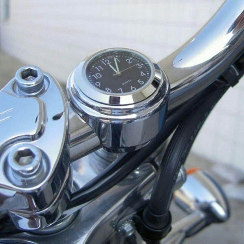 7/8 Universal Chrome Motorcycle Waterproof Handlebar Mount Clock black