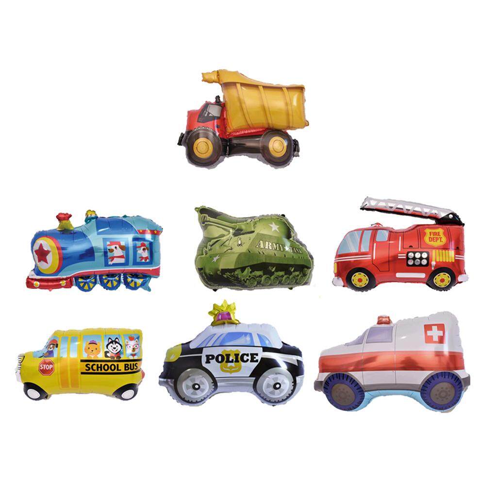 Dolity 7 Giant Cars Foil Balloon Birthday Party Deocration Truck