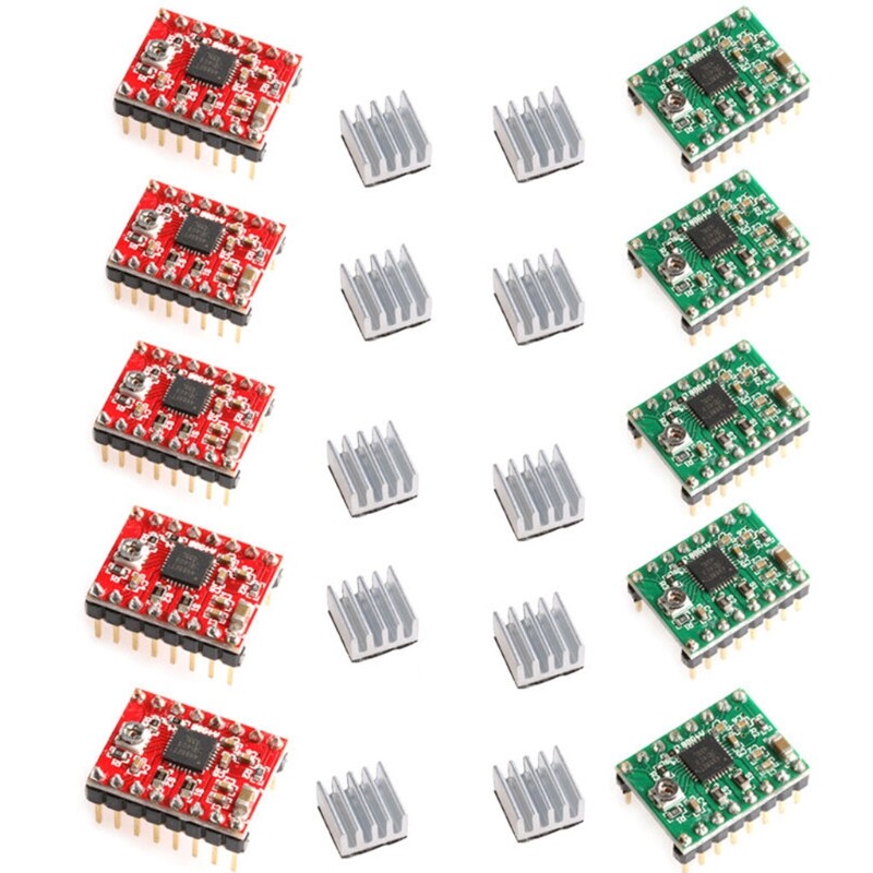 5pcs A4988 StepStick Pololu Stepper Driver Module + Heatsink for Rap 3D Ramps