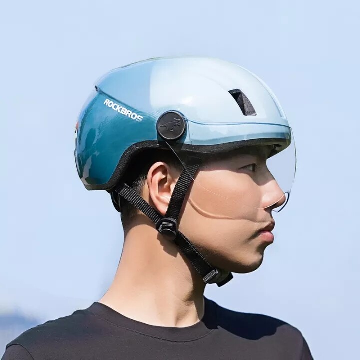 Mũ bảo hiểm điều chỉnh ROCKBROS nửa khuôn mặt với kính an toàn chống gió cho unisex khi đi xe máy/ xe đạp điện/ xe đạp leo núi-INTL