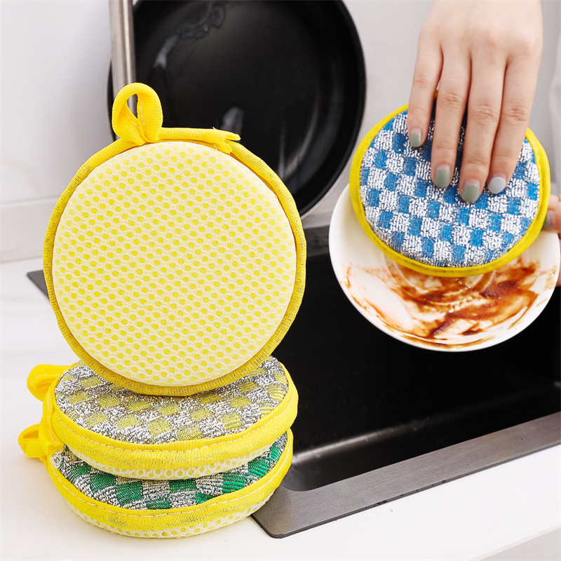 2/1 miếng giẻ lau miếng bọt biển rửa chén hai mặt có thể tái sử dụng cho bát miếng bọt biển vệ sinh nhà bếp