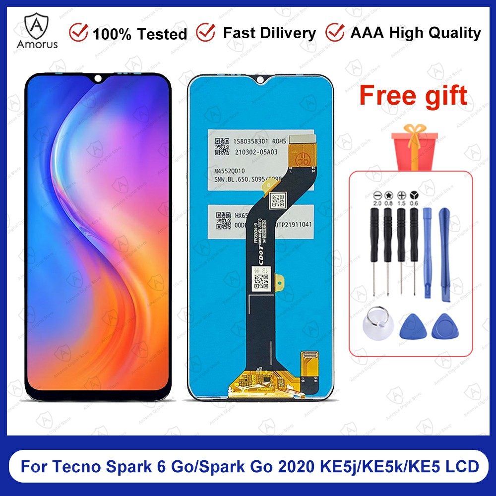 Amorus Layar LCD Tecno Spark 6 Go/Spark 