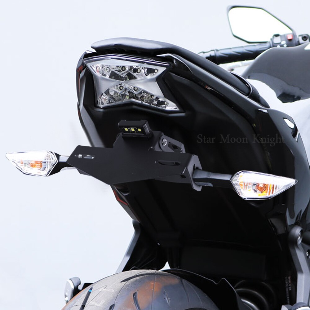 Tail Tidy Kit For Z650 ER650 NINJA650 EX650 2017-2024. Fender Eliminator Kit Equipped License Plate Holder, License Plate Light, PLUG&PLAY Turn Signal Lights (Smoke1