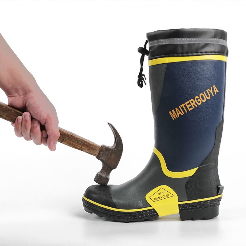 Men Rainproof waterproof safety boots  steel head and steel soles beautiful work, good quality, thick material, durable Safety boots with cushioning Men Boots