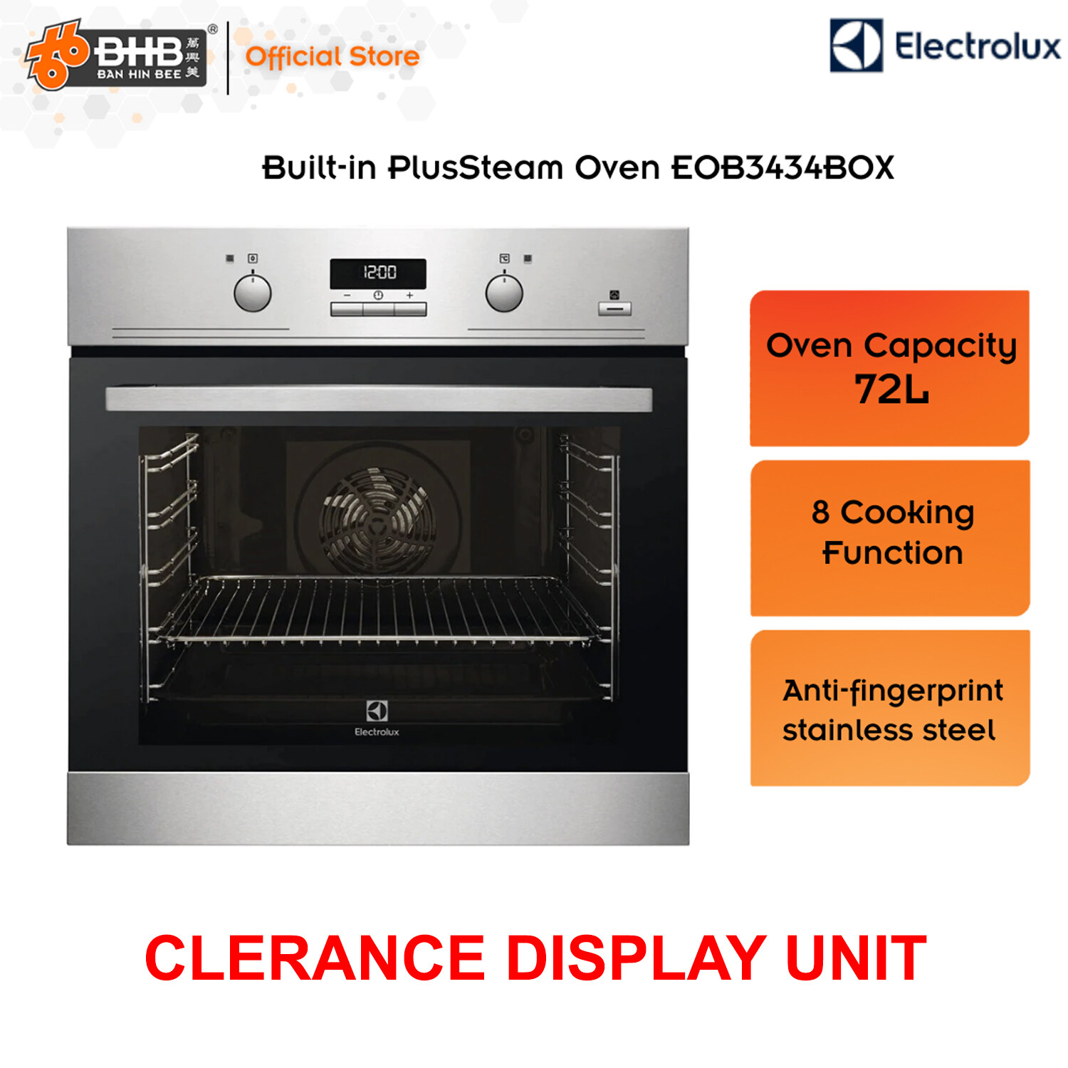 Electrolux KODDP71XA 60cm 72L UltimateTaste 500 Builtin Single Oven