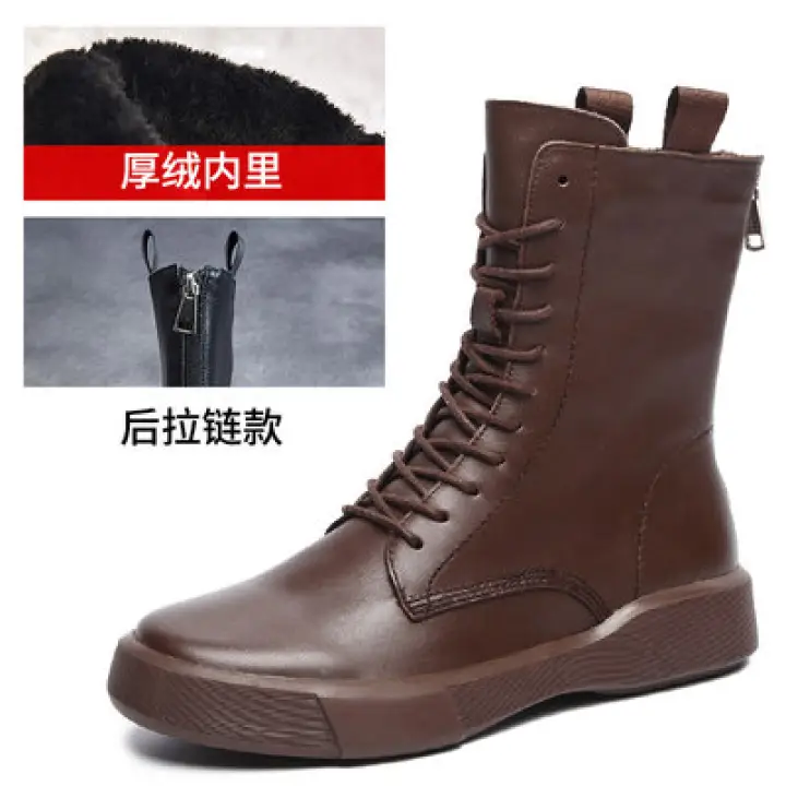 leather flat booties