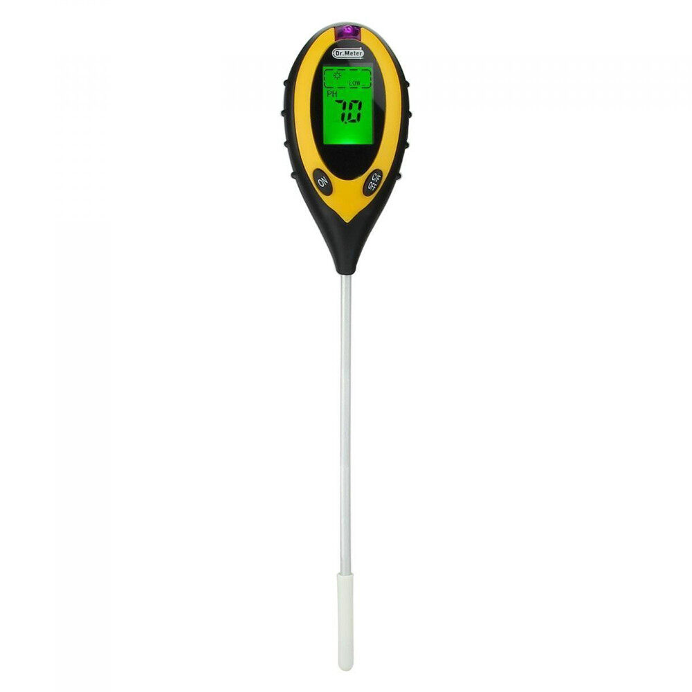 4 In 1 LCD Digital Soil Moisture Humidity Temperature Sunlight PH Tester Meter