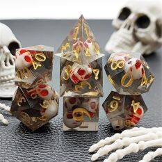 7Pcs Hot D6 D8 D10 D12 D20 Coulorful Multi Sides Polyhedral Dice Set Resin Dices Table Games Accessory For D&d DND Party Supply