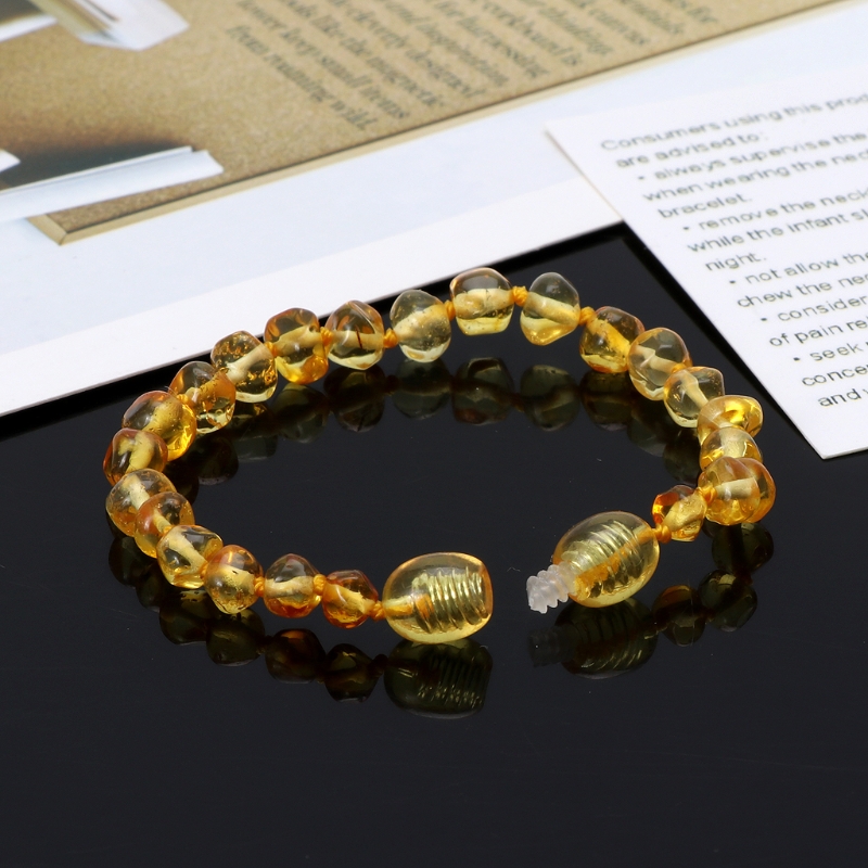 Genuine Baltic Amber Teething Bracelet Raw and Anklet Baby Beads for Teethers