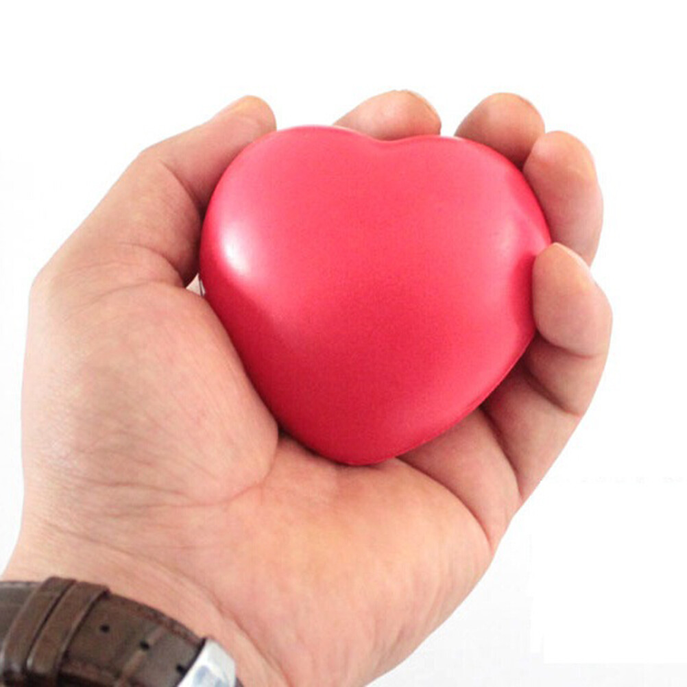Fantic Heart Shaped Exercise Stress Relief Squeeze Elastic Rubber Soft Foam Ball