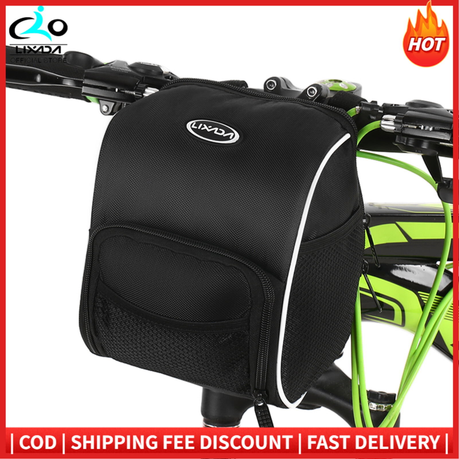 Lixada Bicycle Handlebar Bag Cycling Bike Front Bag Basket with Rain Cover