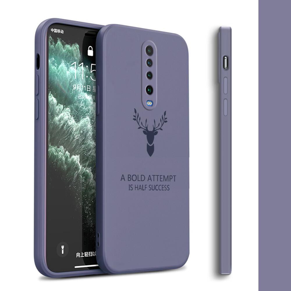 Hàng Có Sẵn Dành Cho Xiaomi Poco X2 Redmi K30 Ốp Điện Thoại Hình Tuần Lộc Nai Sừng Tấm Hình Vuông Bằng Silicon Mềm, Ốp Lưng Toàn Bộ Vỏ Cao Su Bảo Vệ Chống Sốc Cho Máy Ảnh