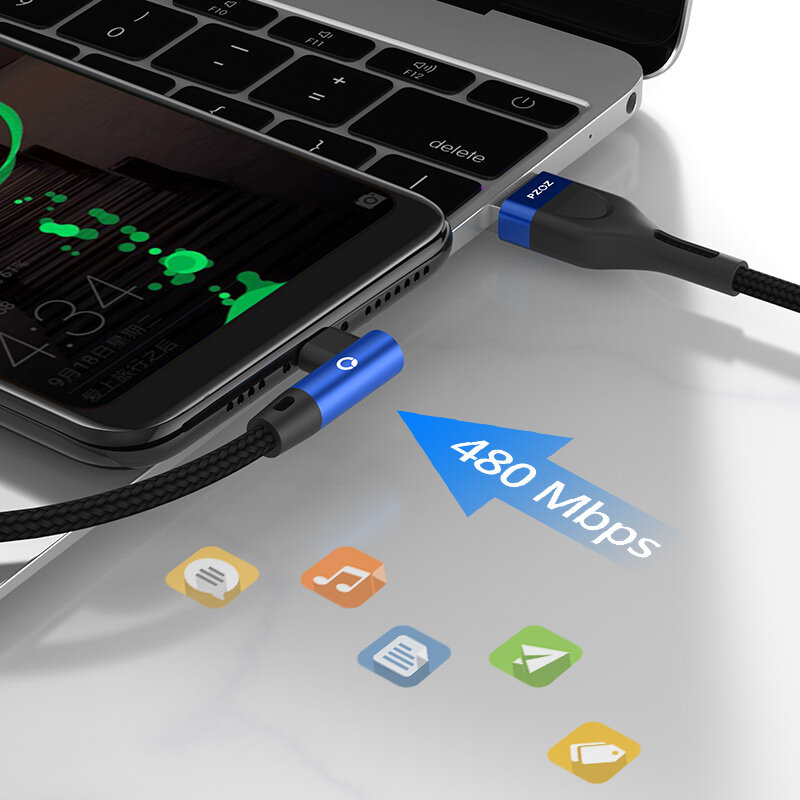 PZOZ Cáp Micro Usb Cáp Micro Usb Sạc Nhanh 90 Độ Cáp Micro Usb Cho Samsung Xiaomi Redmi Cáp Máy Tính Bảng Usb Micro Oppo A53