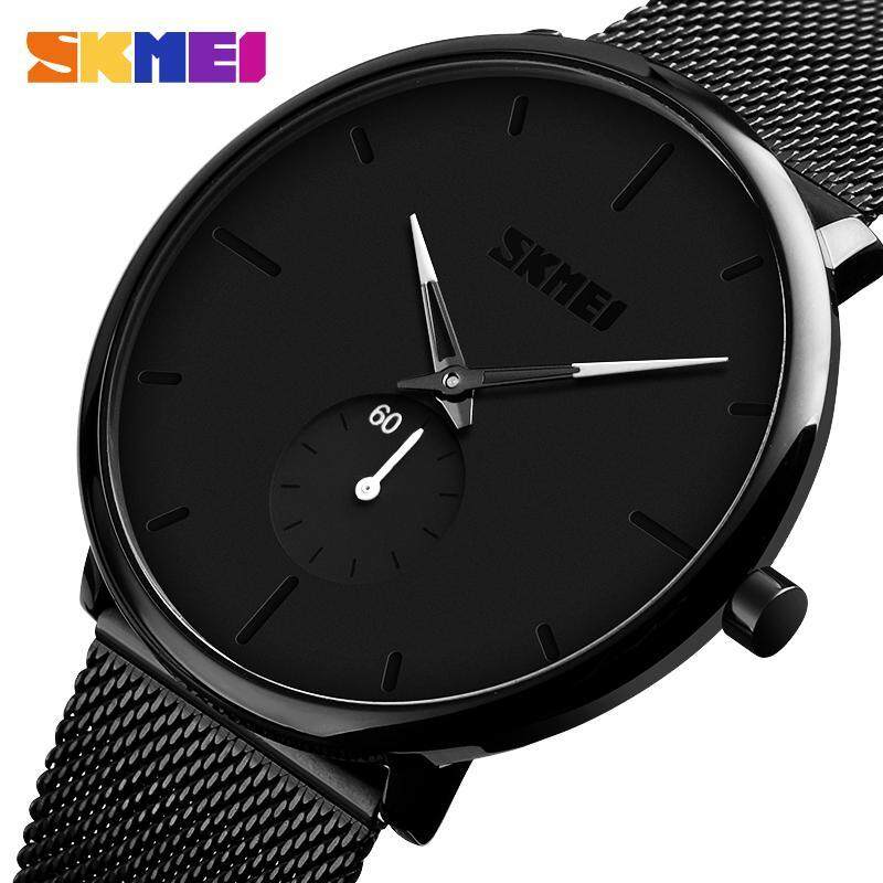 SKMEI Đồng hồ thời trang nam Quartz Casual chống nước bằng thép không gỉ đơn giản 9185