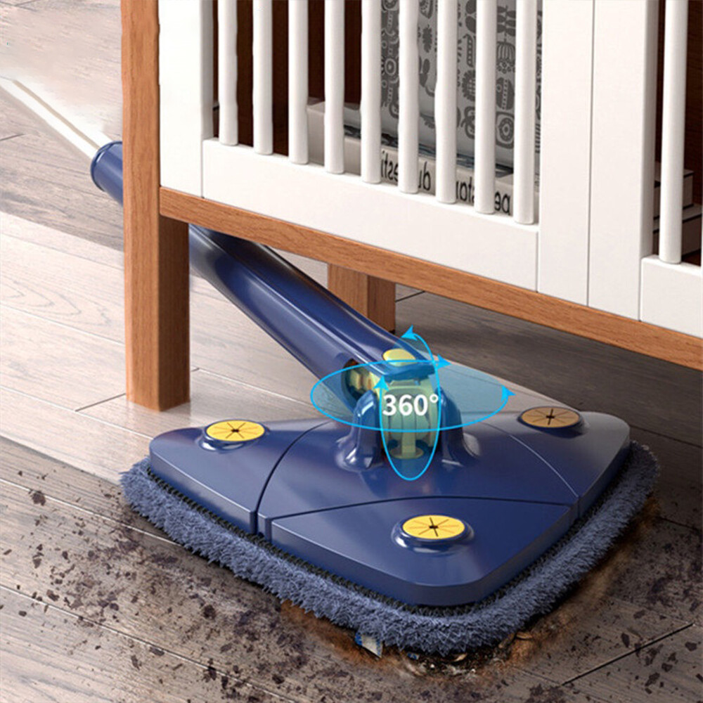Làm sạch tam giác quay lau 360 ° Microfibre đầu tay kéo và dễ dàng để thoát 130cm dài cây lau nhà dụng cụ lau nhà lười tự khô sàn phòng tắm tường cửa sổ làm sạch bụi hộ gia đình dụng cụ làm sạch