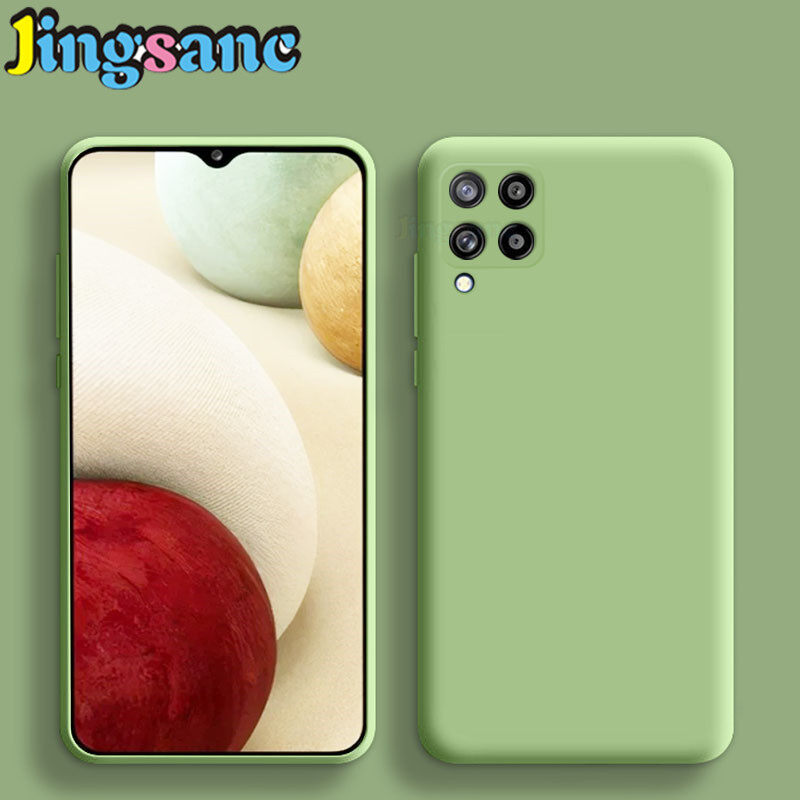 Jingsanc For Samsung Galaxy A22 4G/A22 LTE/M32/M22 Phone Case Fashion Cute Camera Protection Anti-Fall Casing Soft TPU Liquid Silicone Shockproof Back Cover