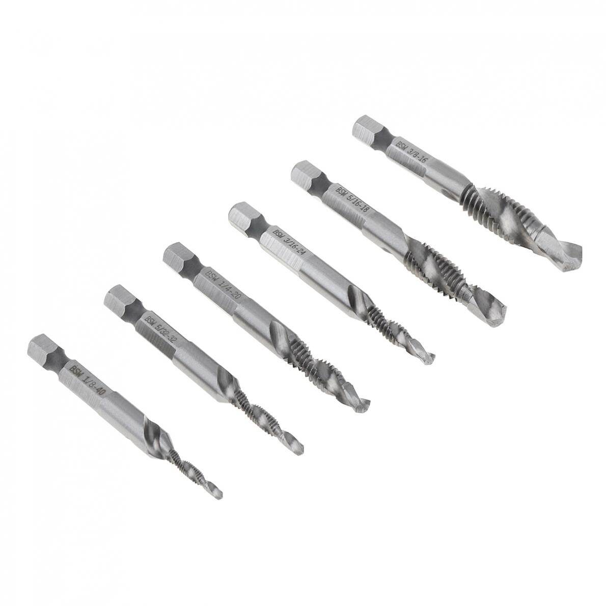 ChgImposs Bộ Mũi Khoan HSS Phủ Titan Ren Hệ Mét 6 Cái Thân Lục Giác 1/4 Inch Mũi Khoan Kết Hợp Mũi Khoan