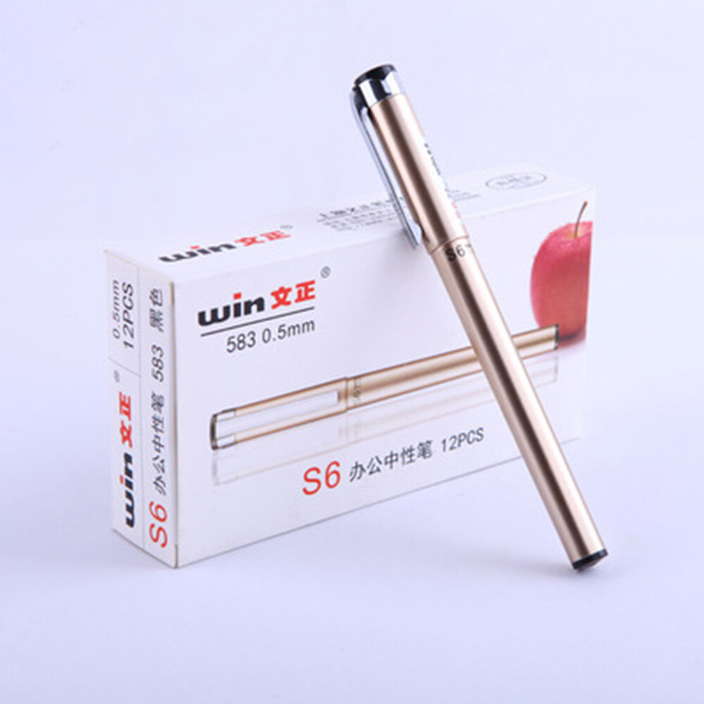 0.5mm Business Signature Pen Gel Pen Roller Ball Pen 0.5mm Metal Color Medium Nib Black Vector Full Metal Color Gift
