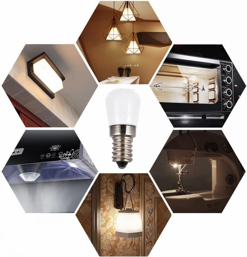Mini LED Light Bulbs E14 LED 220V Refrigerator Lamp Bulbs Screw Bulb for Refrigerator Display Cabinets