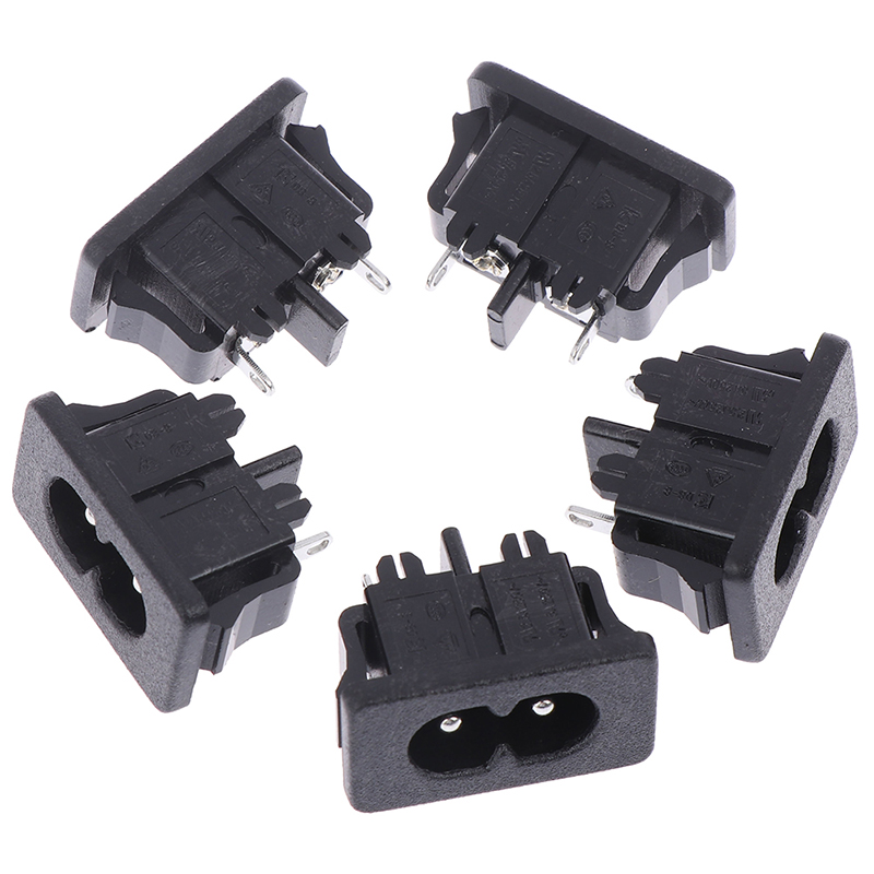 Taoranbupxz 5pcs new ac250v 5a 2pin ac power socket mount female socket