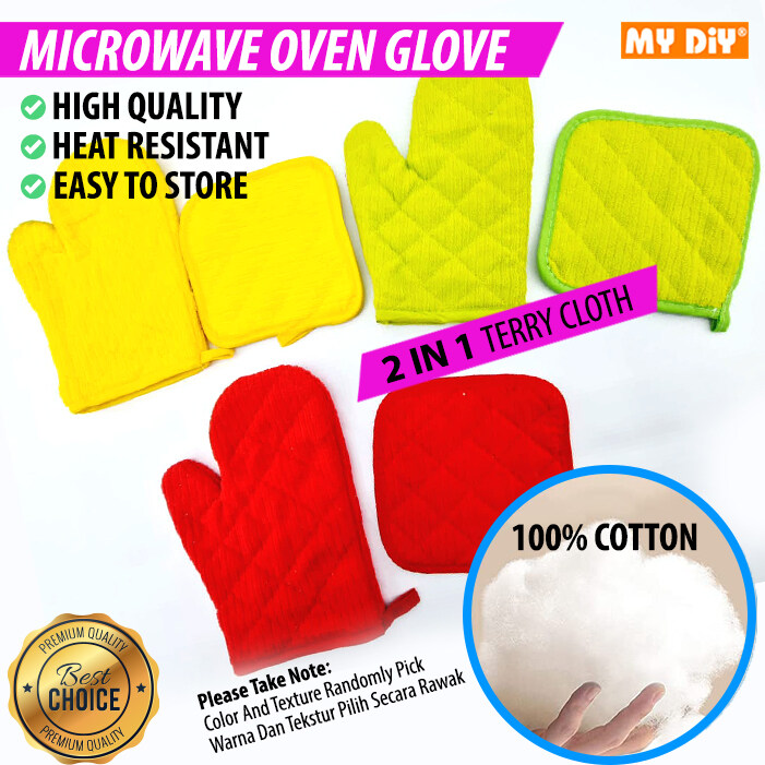 MYDIYHOMEDEPOT 2 IN 1 MICROWAVE OVEN GLOVE KITCHEN BAKING GLOVE ANTI