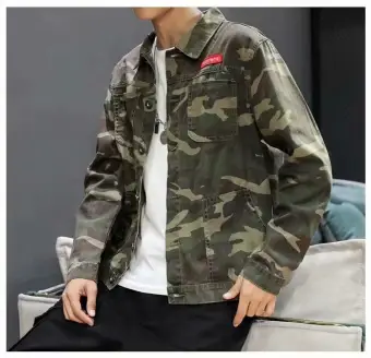 camo denim jacket
