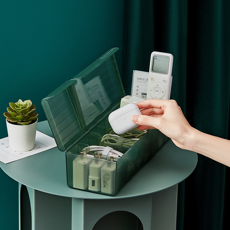 Hộp Đựng Dây Cáp Dữ Liệu Để Bàn Bộ Sạc Điện Thoại Di Động Hộp Sắp Xếp Dây Cáp Sạc Hộp Đựng Dây Nguồn