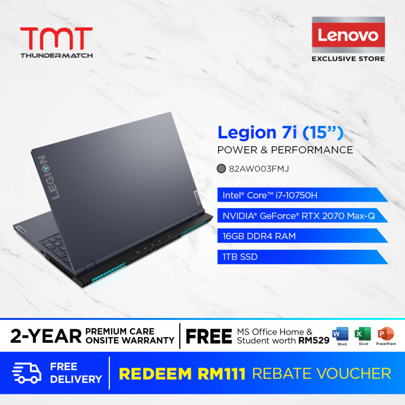 Lenovo Legion 7 15IMH05 81YT0065MJ | i7-10750H | 16GB 1TB SSD | 15.6| RTX2070 | Win 10 | FREE Microsoft Office and Bag Malaysia