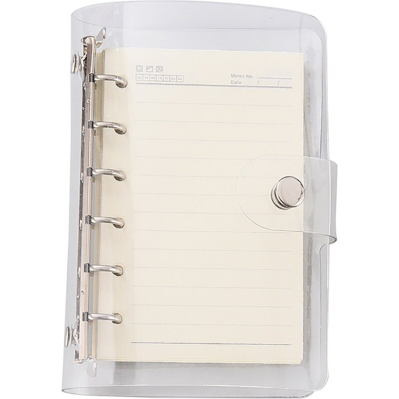 80 Sheets 6 Rings Grid Inner A5 A6 PVC Soft Cover Binder Notebook Loose-leaf Notebook Planner Journal Student Office Stationary Supplies