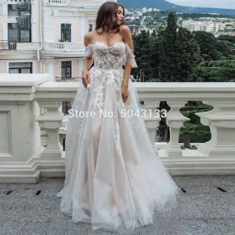 sexy a line wedding dress