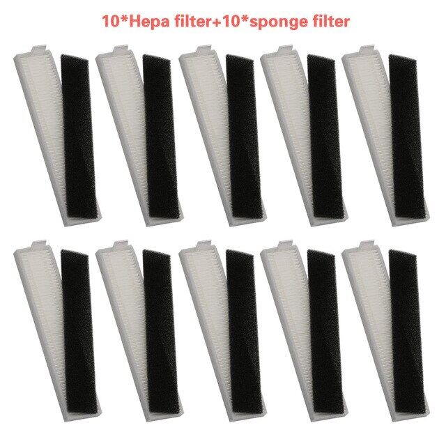 Side brush + hepa filter sponge + mop cloth for ecovacs deebot slim2 da60 d36a slim2 vacuum cleaner accessories replacement