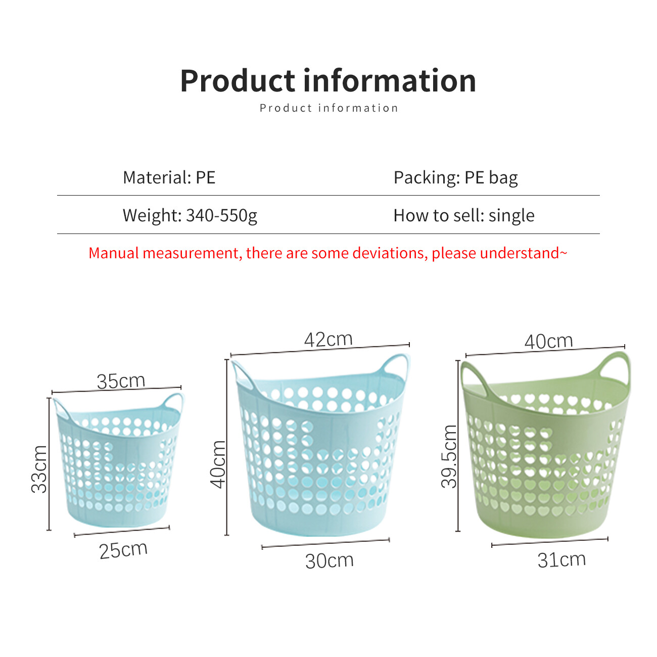 CNMF Household Multi-functional Dirty Clothes Basket Large-capacity Storage Basket Plastic Laundry Bucket