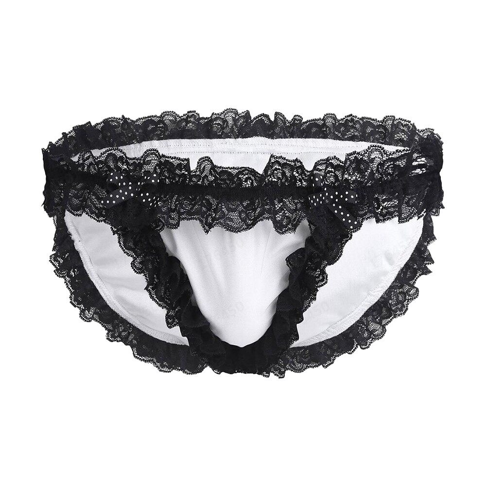 Men\'s Satin Bloomers Underwear Sissy Panties Lingerie Bikini Briefs Underwear .