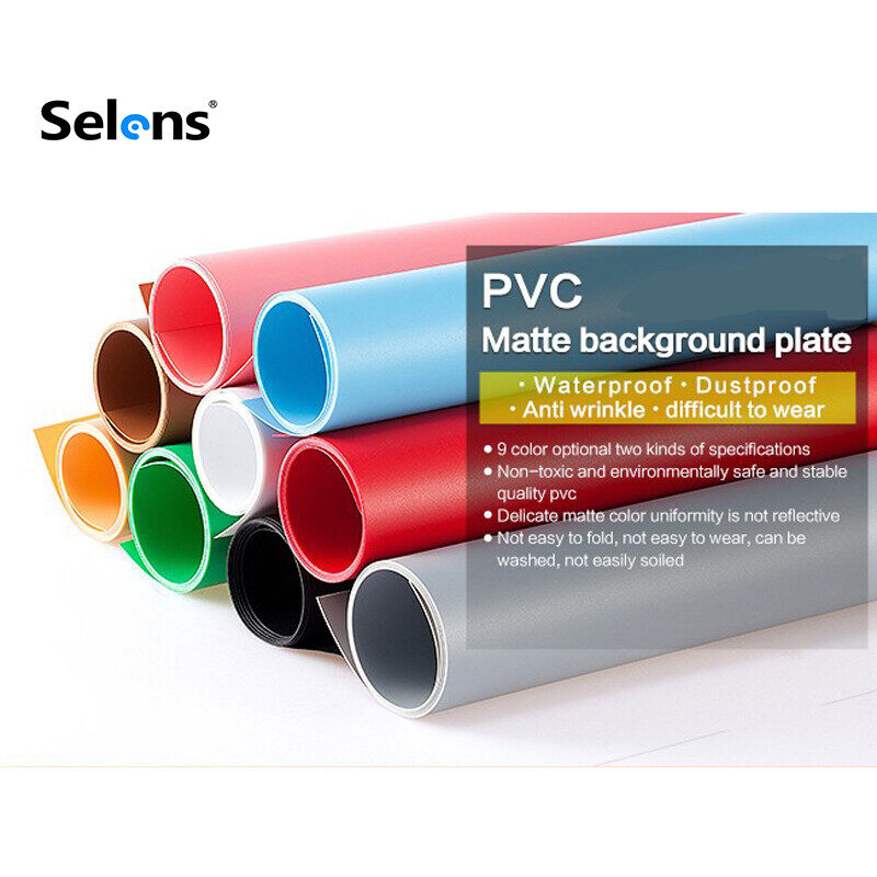 Selens PVC nền nhám màu trơn không thấm nước Backdrop giấy cho nhiếp ảnh