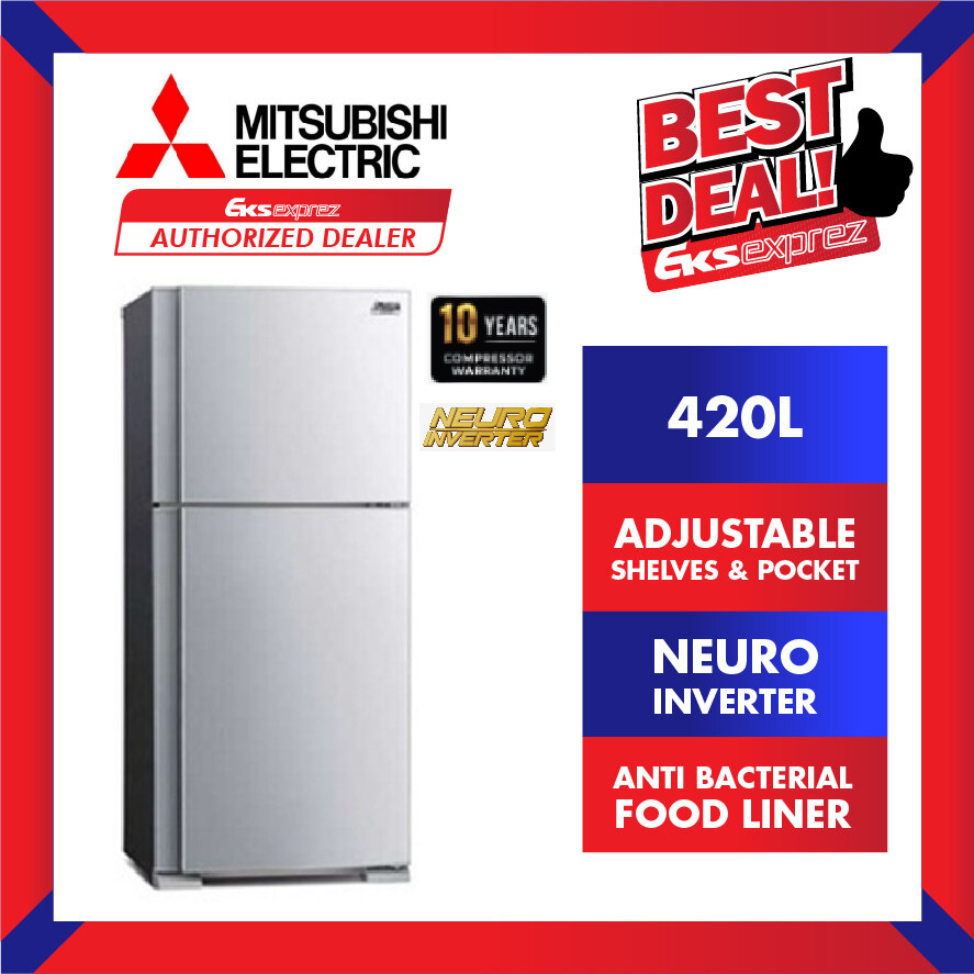 mitsubishi 420 litre fridge