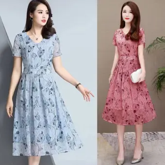 short sleeve a line dress