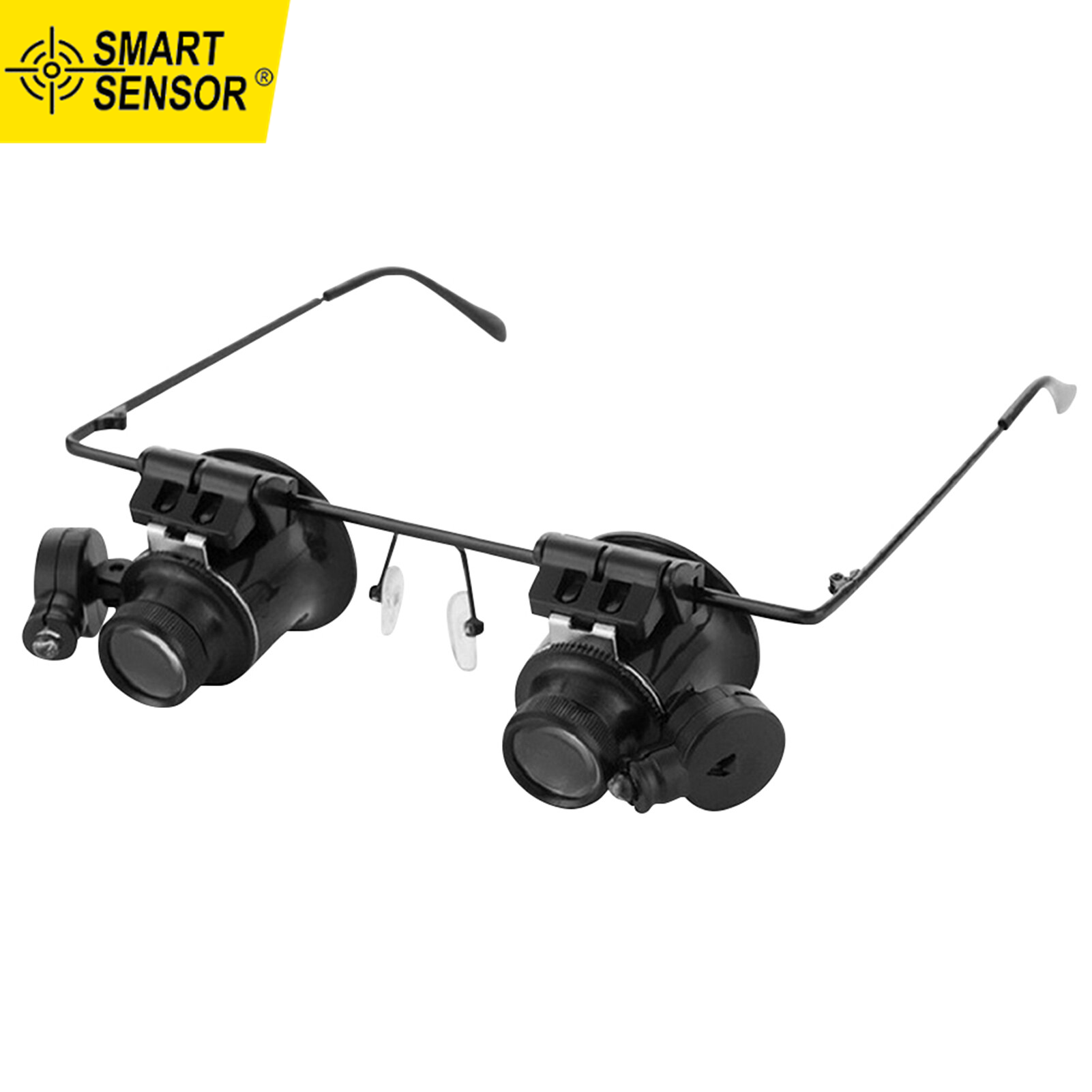 Smart Sensor 20X Magnifying Glasses Head Loupe with LED Light Head-mounted Magnifier Binocular Loupe for Hands-free Repairing Clock Watch Electronic Instrument