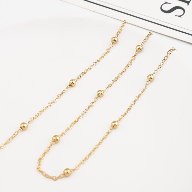 1m 18K Gold Plated Copper O-Shaped Link Chains Bulk Necklace Chains For DIY Jewelry Making Anklet Accessories Craft Handmade Supplies