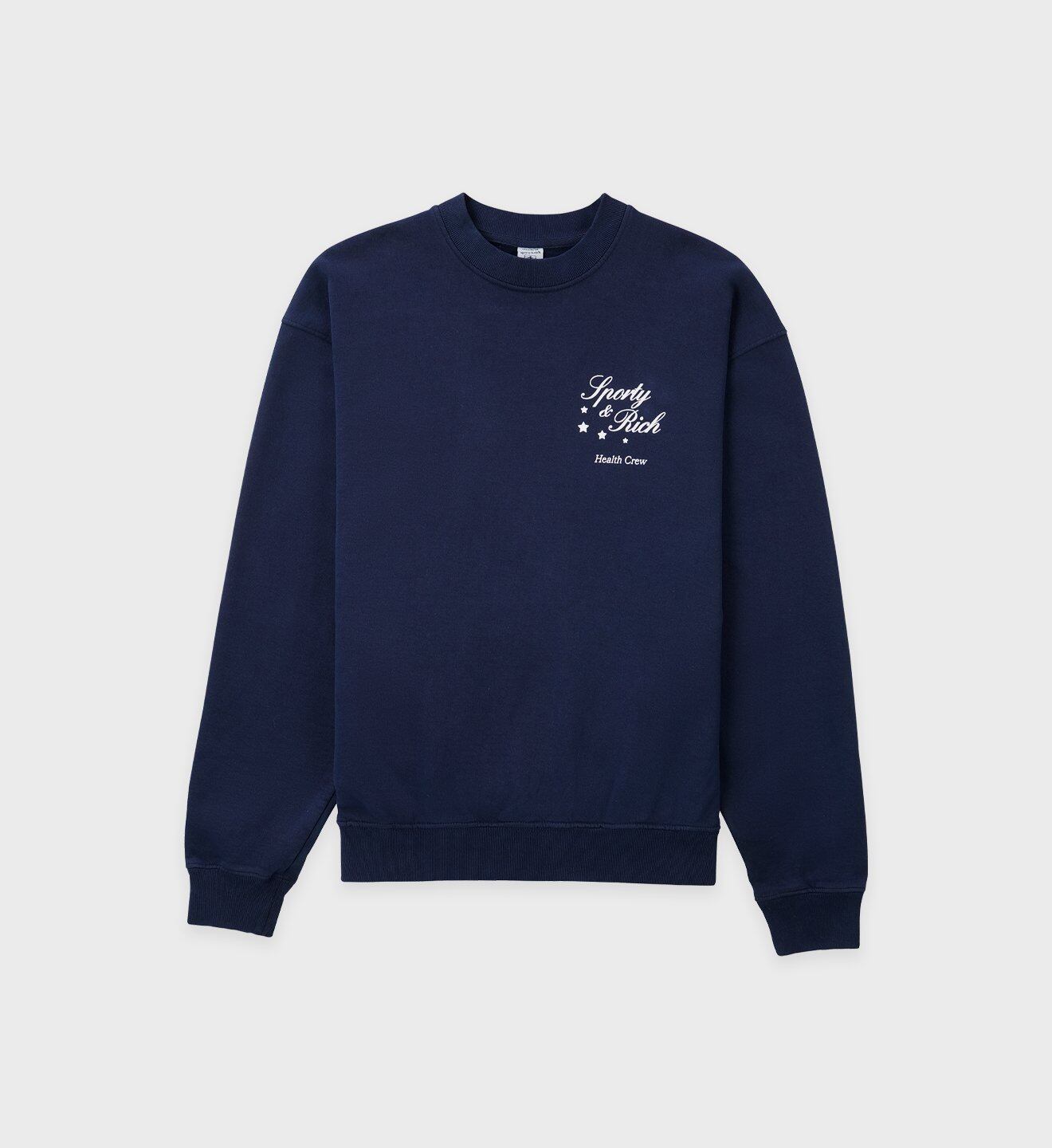 "sr" sporty rich running club's new sporty girl crewneck sweatshirt