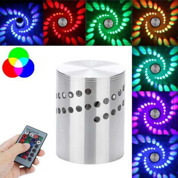 JY Nhiều Màu RGB Xoắn Ốc Lỗ Đèn Tường Bề Mặt Lắp Đặt Đèn LED Đèn LED Chiếu Sáng