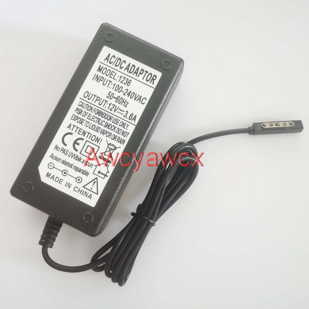 12v 3.6a power adapter 3600ma 48w tablet charger for microsoft surface ms rt rt2 pro 1 2 10.6 win 8 1512 1513 1516 1572 1536 1514