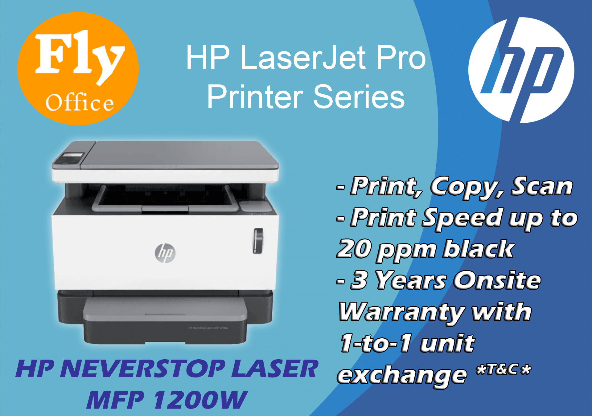 Hp Neverstop Laser Mfp 10w Multi Function Printer Print Scan Copy Wireless Lazada