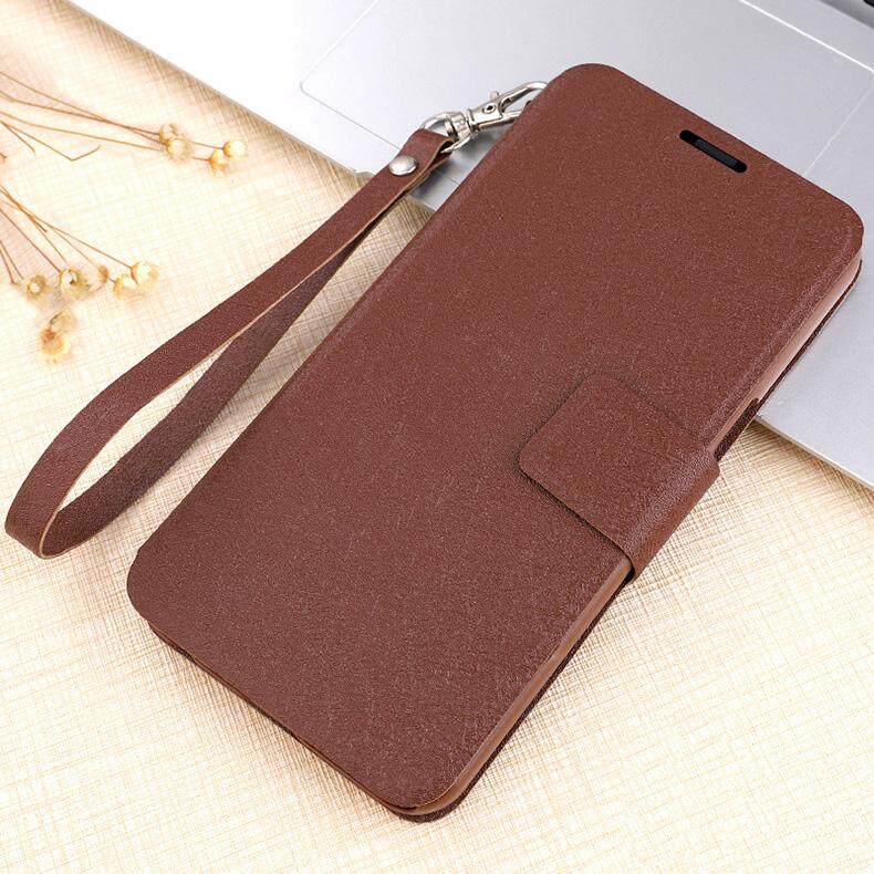 Case Kulit untuk Vivo Y51 Y93 Y55 Y83 Y81S Flip Stand Cover dengan Lanyard dengan Pelindung Layar