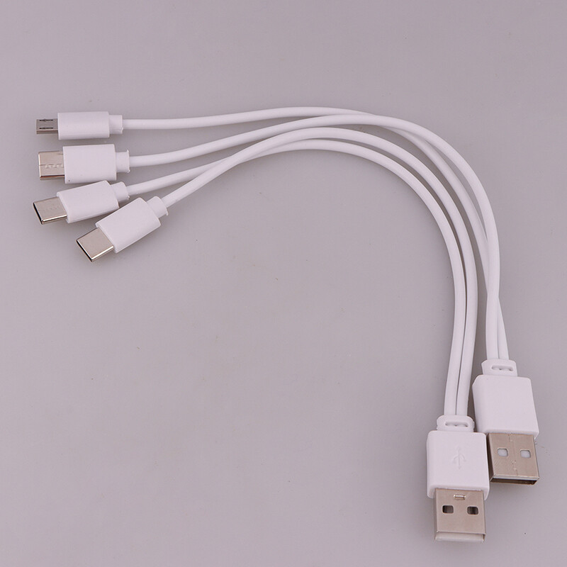 Xiaodage💕 1Pc 2 in 1 USB Male to Micro USB Type-C Splitter Data Transfer Charging Cable for for Android Smartphones Tablet Dual Micro USB