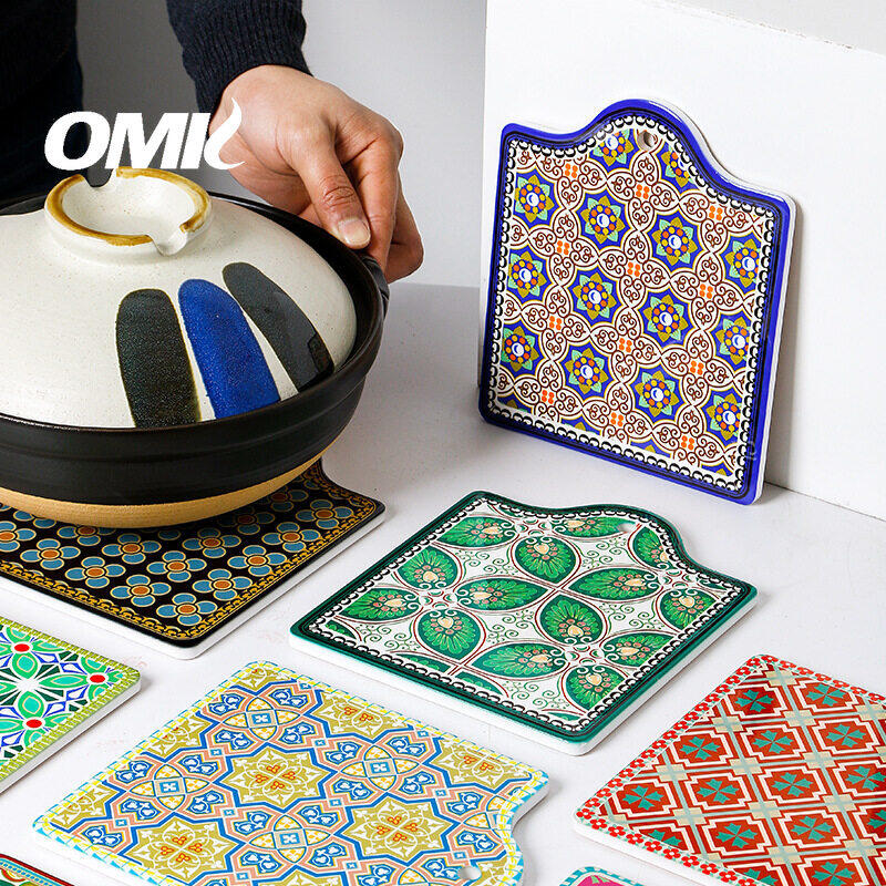 OMK Bohemian style ceramic table mat matte plate placemats & Coasters