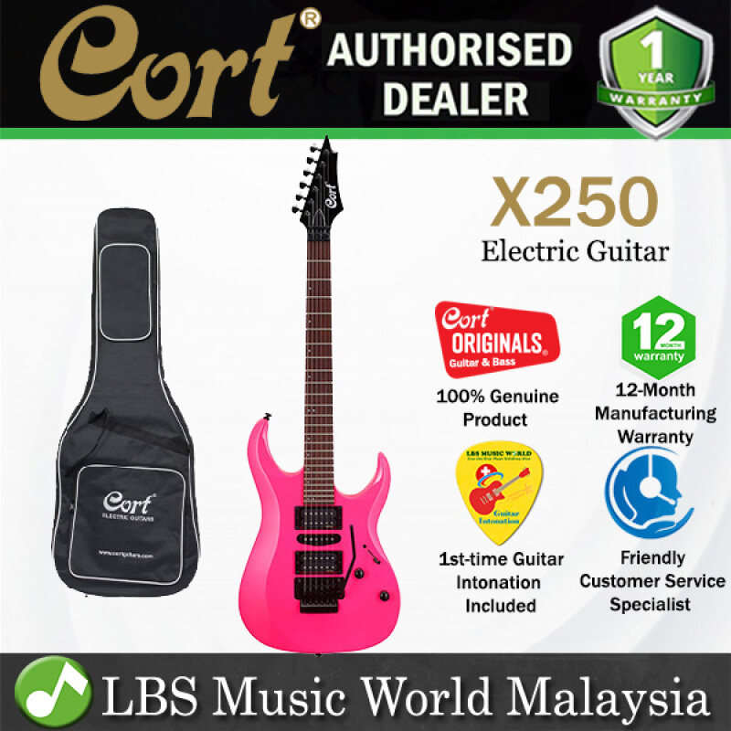 Cort X250 Double Cutaway Bolt On Meranti HSH Pickup Tear Drop Pink Electric Guitar (X 250) Malaysia